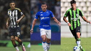 Guilherme Arana, Kaiki e Paulinho durante partida de futebol - Crédito: 